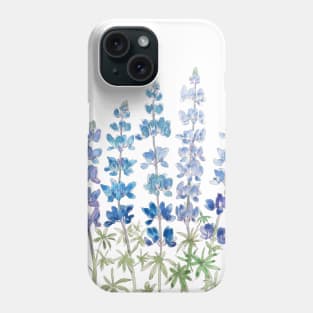 blue and purple lupin flowers Phone Case