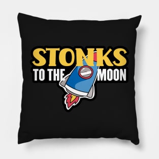 Stonks To The Moon Funny Day Trader Stock Trading Gift Pillow