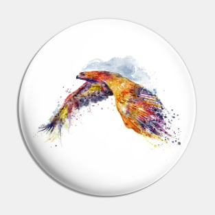 Flying Red Tailed Hawk Pin