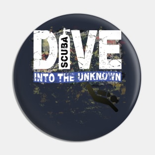 Scuba Diving T Shirt Dive into the Unknown Distressed Tee Pin