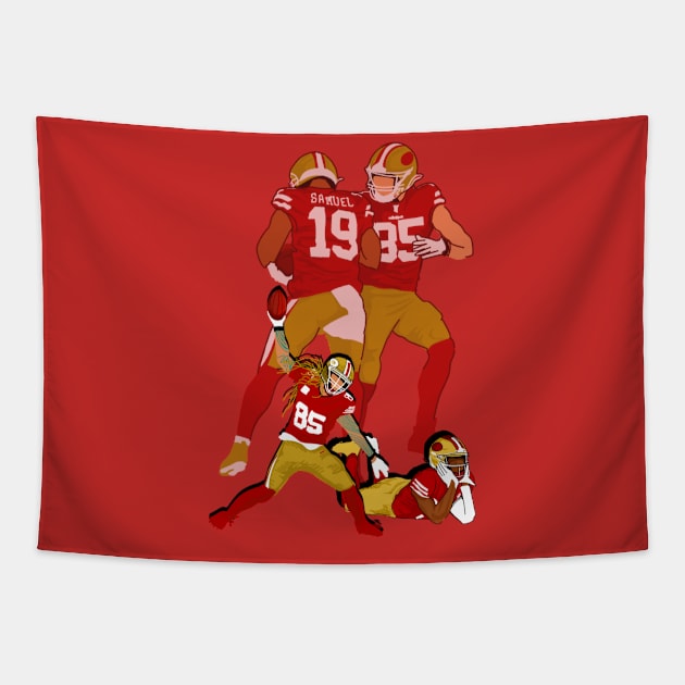 George kittle x DEEBO Samuel Tapestry by Mic jr