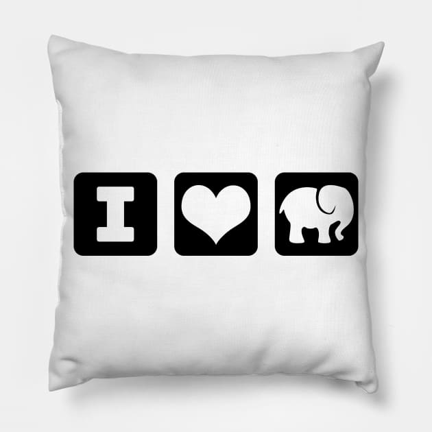 I Love Elephants Pillow by LunaMay