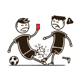 Direct red card. Funny stick figure. Soccer Game. T-Shirt