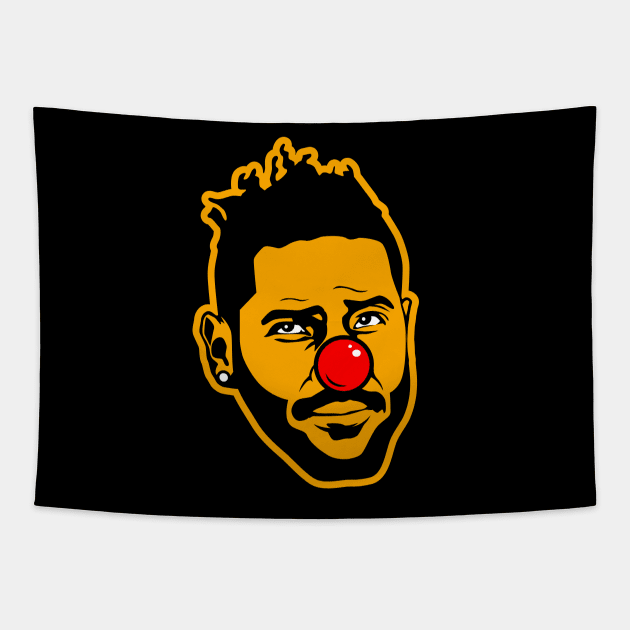 Antonio Brown Clown Pittsburgh Tapestry by Carl Cordes