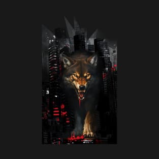 Wolf in night city T-Shirt