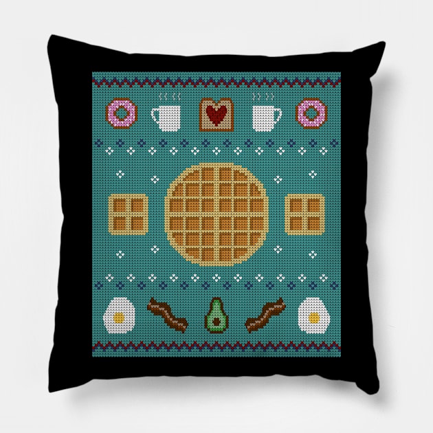 Festive Brunch Knit Pillow by CupcakeCandice