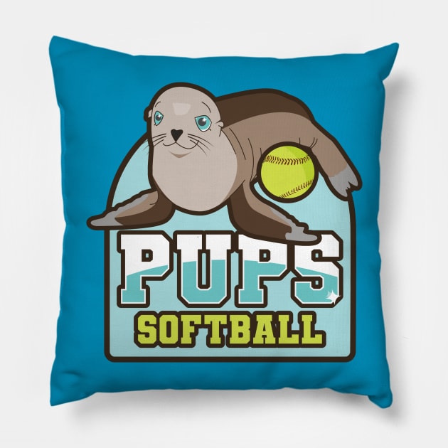 Pups Slowpitch Pillow by jkwatson5