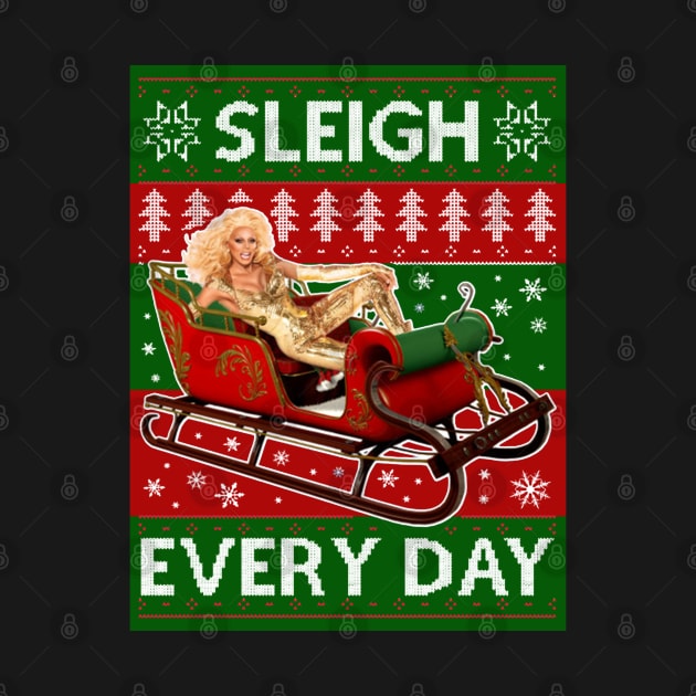 Sleigh Everyday RuPaul Christmas Knit by joeysartworld