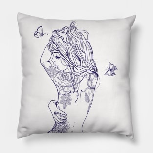 Tattoo Silhouette Pillow