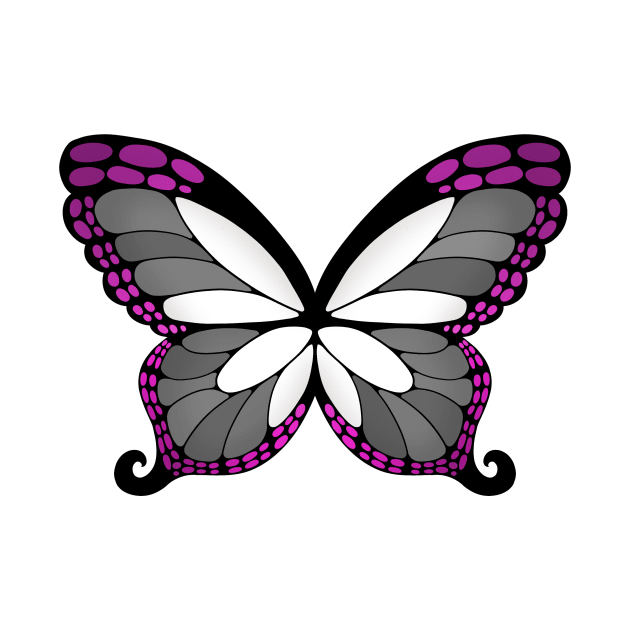 Butterfly Wings Asexual Pride Flag by MidnightRose77