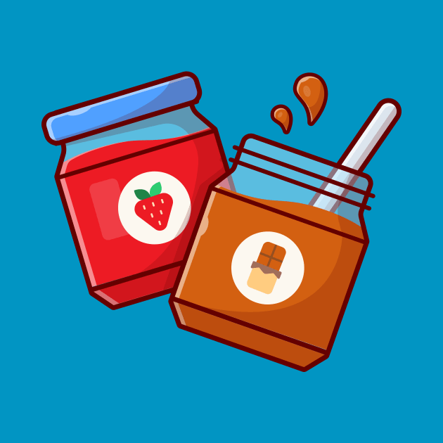 Strawberry Jam And Peanut Butter Cartoon Vector Icon Illustration by Catalyst Labs