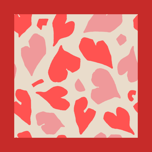 Pink Matisse Hearts by Carolina Díaz