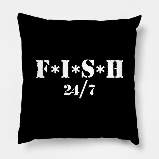 Funny Fishing Pop-Culture and Military Reference. FISH 247 T-Shirt Pillow by PHAIVAYCHU