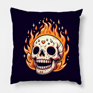 Fire skull Pillow