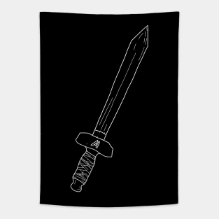 Art / Arthur Leywin First Training Wooden Sword White Lineart Vector from the Beginning After the End / TBATE Manhwa Tapestry