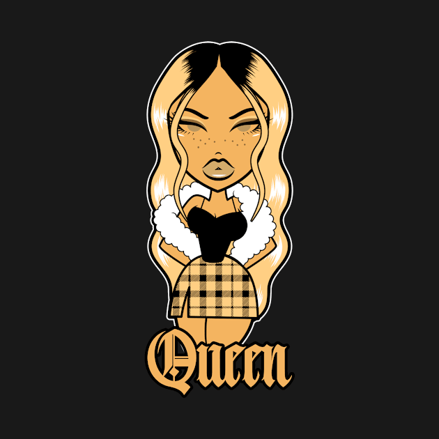 Queen Doll girl Brown-Out v1 by Just In Tee Shirts