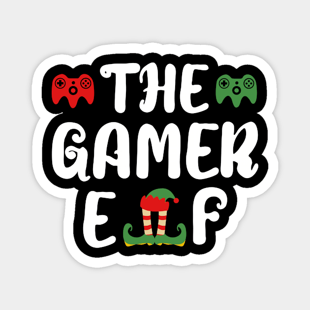Christmas Gamer Elf  Cool Gaming Holiday Gift Magnet by Hasibit