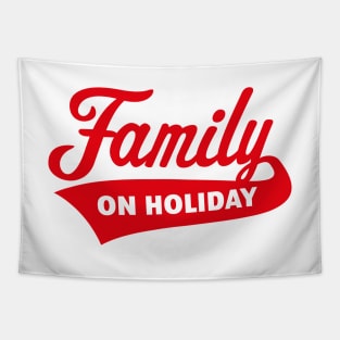 Family On Holiday (Family Vacation / Red) Tapestry