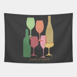 Celebrate Alcohol Wine Glasses Tapestry