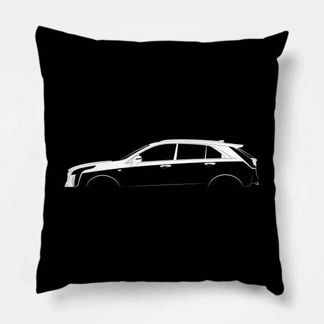 Cadillac XT4 Silhouette Pillow by Car-Silhouettes