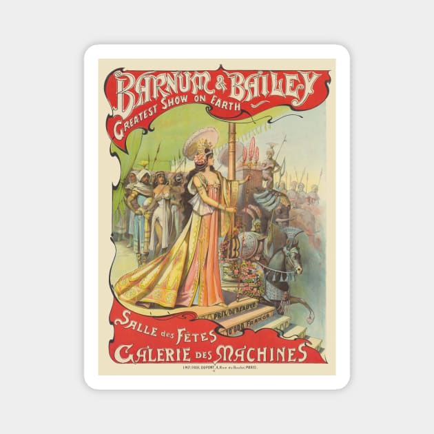 Barnum & Bailey Vintage Poster 1901 Magnet by vintagetreasure