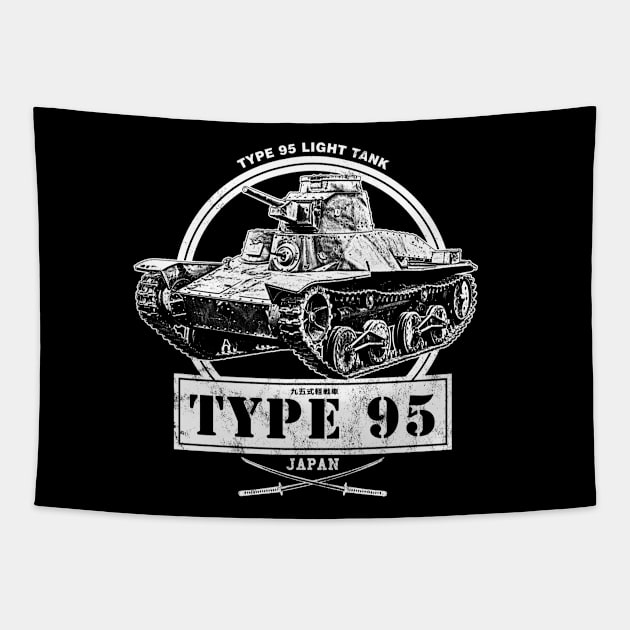 Type 95 Japanese WW2 Tank Tapestry by rycotokyo81
