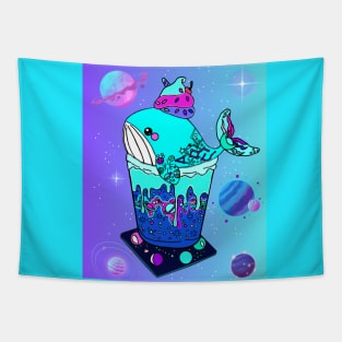 Galaxy Frappe Whale (purple/blue) Tapestry