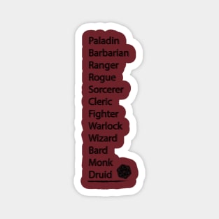 D&D Classes Magnet