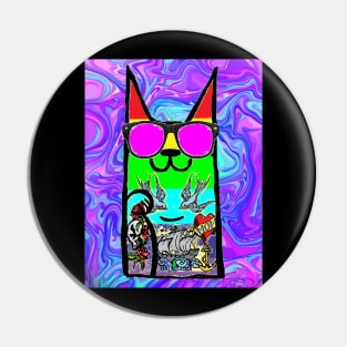 purple rainbow tattoo cat 2 Pin