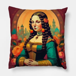 Colored Floral Monalisa Pillow