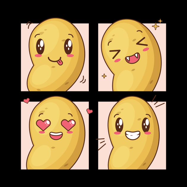 Cute Japanese Potato Party - Anime Style Kawaii Food by PerttyShirty