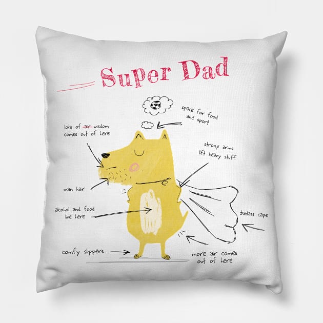 SuperDad Pillow by coryreid_illustration