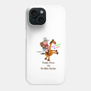 Fat Baby Cowboy Bronc Busting for Jesus! (colored text) Phone Case