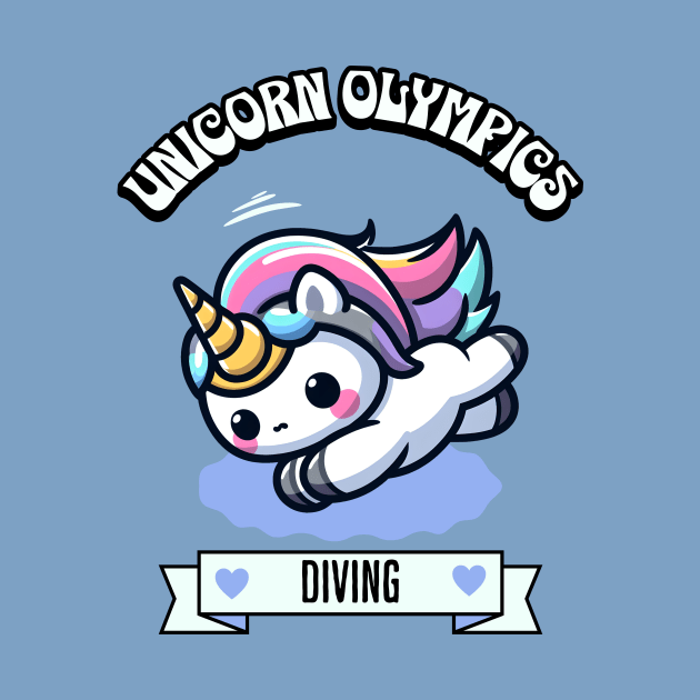 Diving Unicorn Olympics 🏊‍♀️🦄 - Perfect 10 Cuteness! by Pink & Pretty