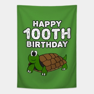 Tortoise Happy 100th Birthday Funny Tapestry