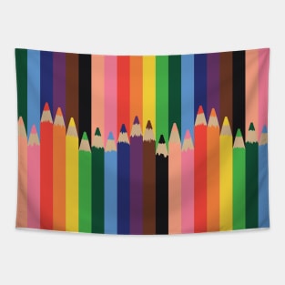 Pencils rainbow Tapestry