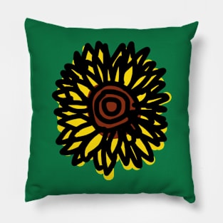 Nature Art Abstract Yellow Sunflower Pillow