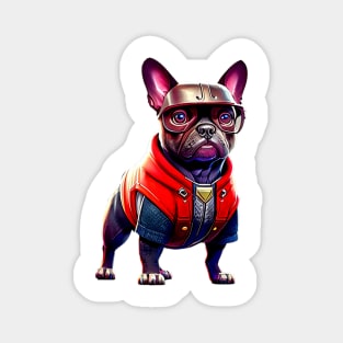 Thunder Pup: Frenchie in Lightning Suit Magnet