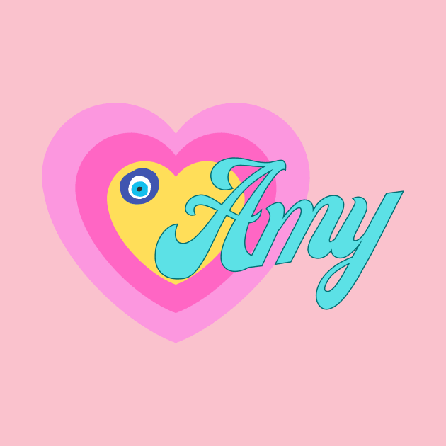 Amy in Colorful Heart Illustration by jetartdesign