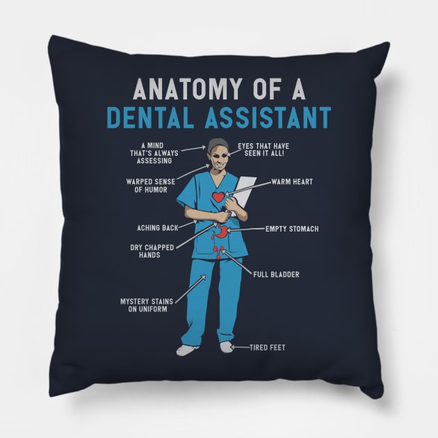 Anatomy of a Dental Assistant T-Shirt Pillow by Shirtbubble