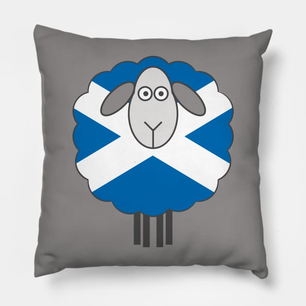 Scottish Saltire Flag Patterned Sheep Pillow by MacPean