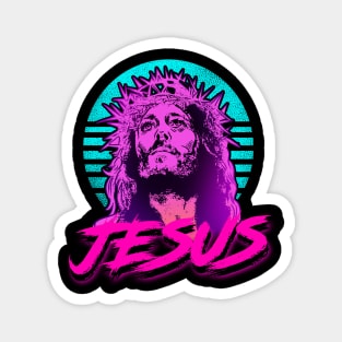 Jesus Retrowave Magnet