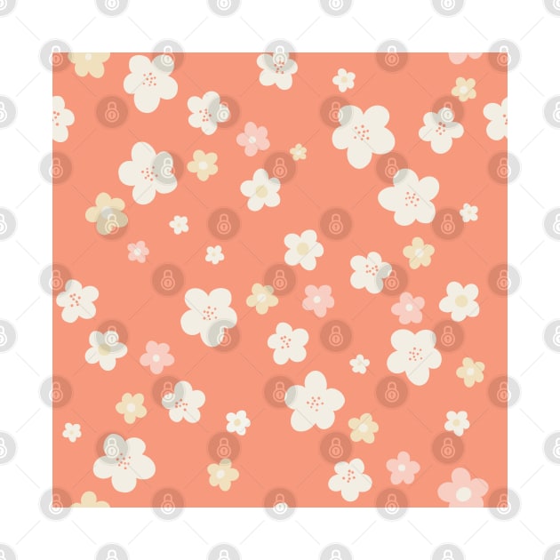 Pretty daisies repeat pattern print by NattyDesigns