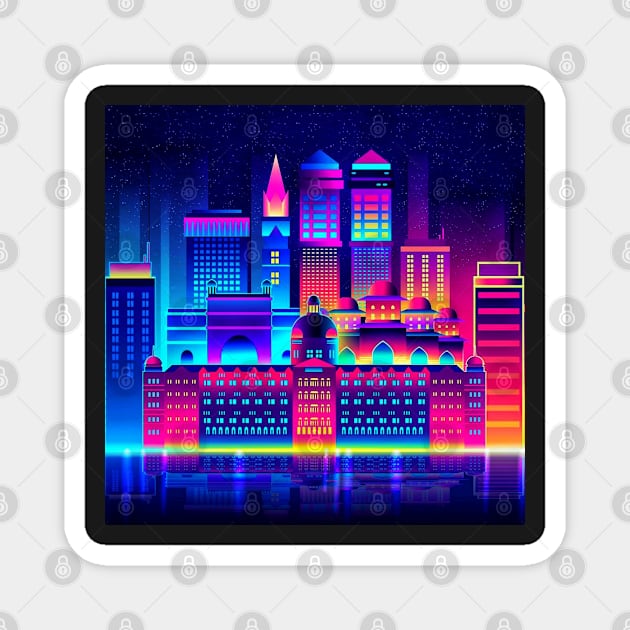 Mumbai At Night Magnet by TheSkullArmy