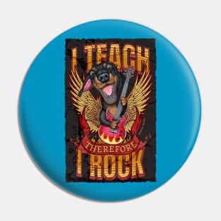 Cute Funny Wiener Dog Dachshund Music Teacher Pin