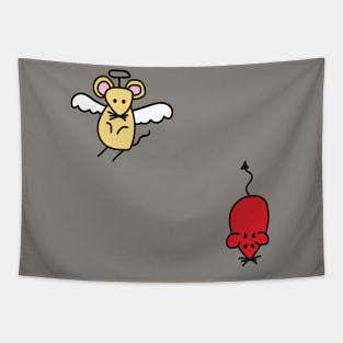 Devil and Angel Mouse Tapestry