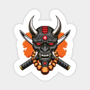 Oni Mask Illustration 04 Magnet