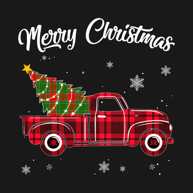 Discover Merry Christmas Buffalo Truck Tree Red Plaid For Men Women - Truck Christmas Tree - T-Shirt