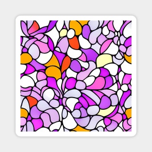 Purple Orange Pastel Abstract Art - Stained Glass Magnet