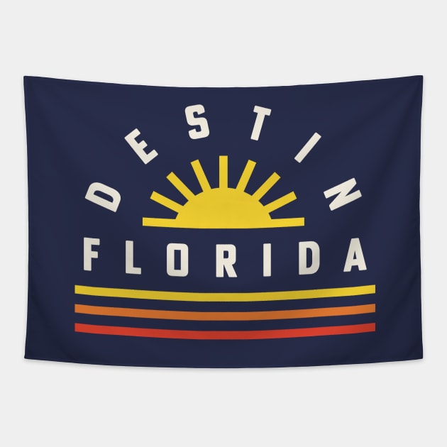 Destin Florida Beach Gulf of Mexico Retro Vintage Sunset Tapestry by PodDesignShop